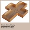 Prayer Bowl Religious Wooden Large Capacity Rustic Dish Cross Table Centerpiece For Daily Breakfast Salad Cake Fruits Desserts