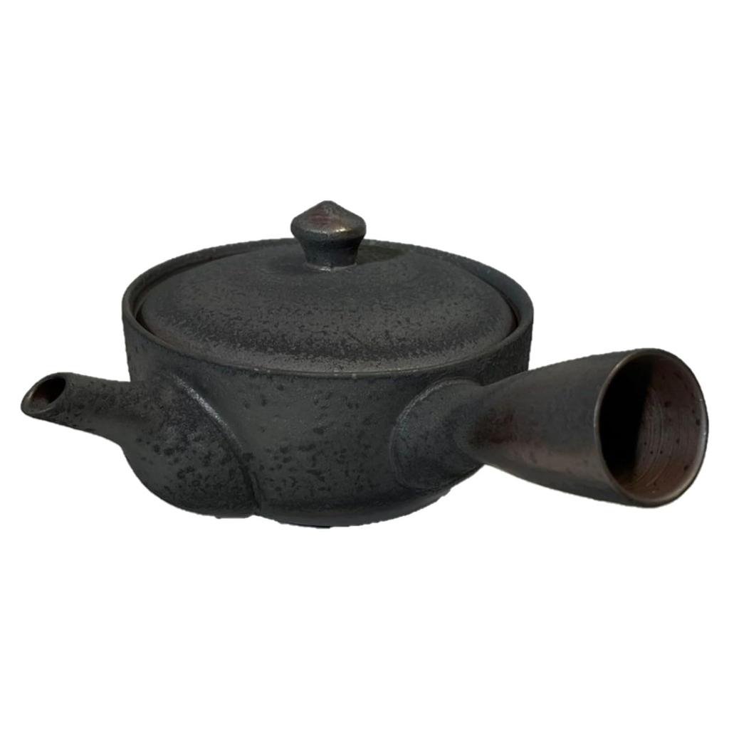 Nippon Tosai Benly Teapot, 1.5-inch Flat Bowl, Black Yuzu