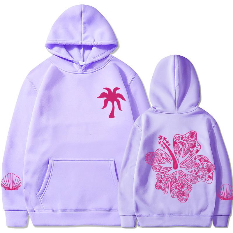 Podzimní Zimní Móda Volná Dámská Mikina Růžový Květinový Vzor Tištěná Ležérní Teplá Mikina