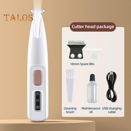 Tagliapeli per Zampe di Cane con Luce LED 3-in-1 Tosatrice Elettrica per Toelettatura Cani a Basso Rumore Cordless Ricaricabile Rasoio per Animali Domestici per Zampe Orecchie Faccia Groppa