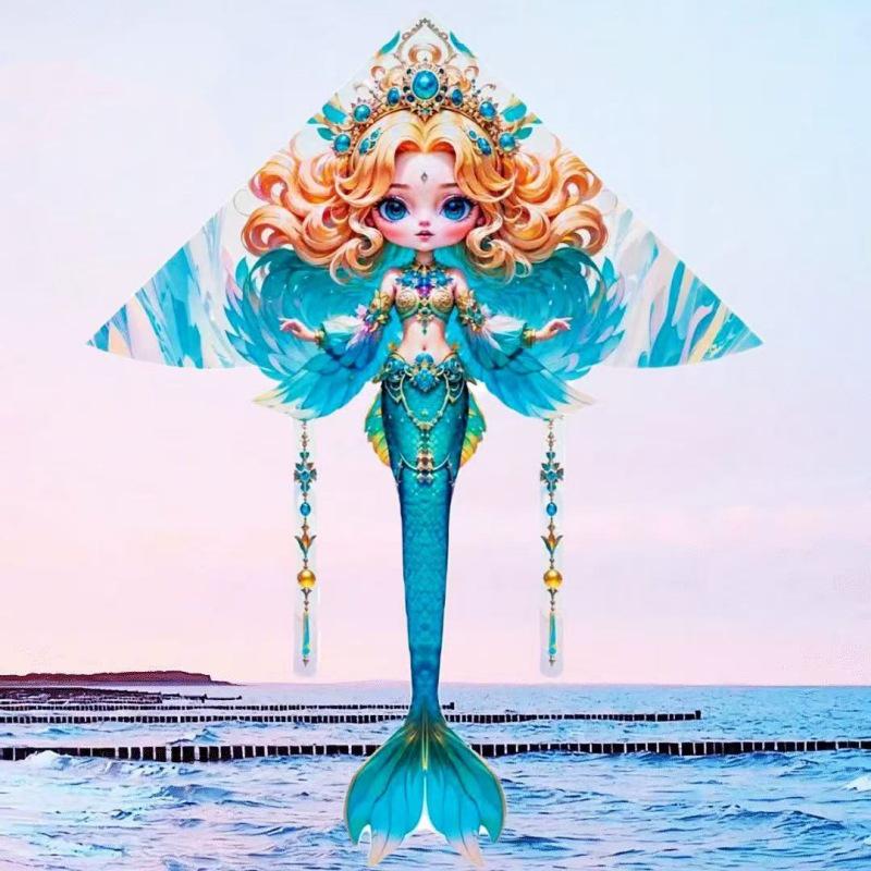 Mermaid Style Cartoon Kite for Kids – Easy to Fly in Light Breeze, High-Grade Outdoor Toy