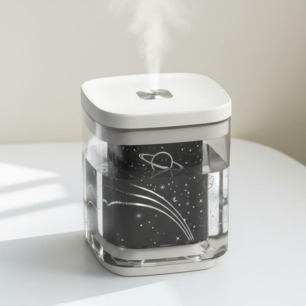 

1000ML Ultrasonic Car Humidifier Home Office Spa Yoga Colorful Night Light Auto Shut Off Low Noise Air Moisturizer белый