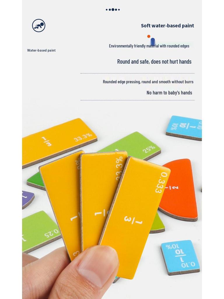 Magnetyczne klocki ułamkowe i geometryczne Tangram: Edukacyjne Puzzle dla Dzieci