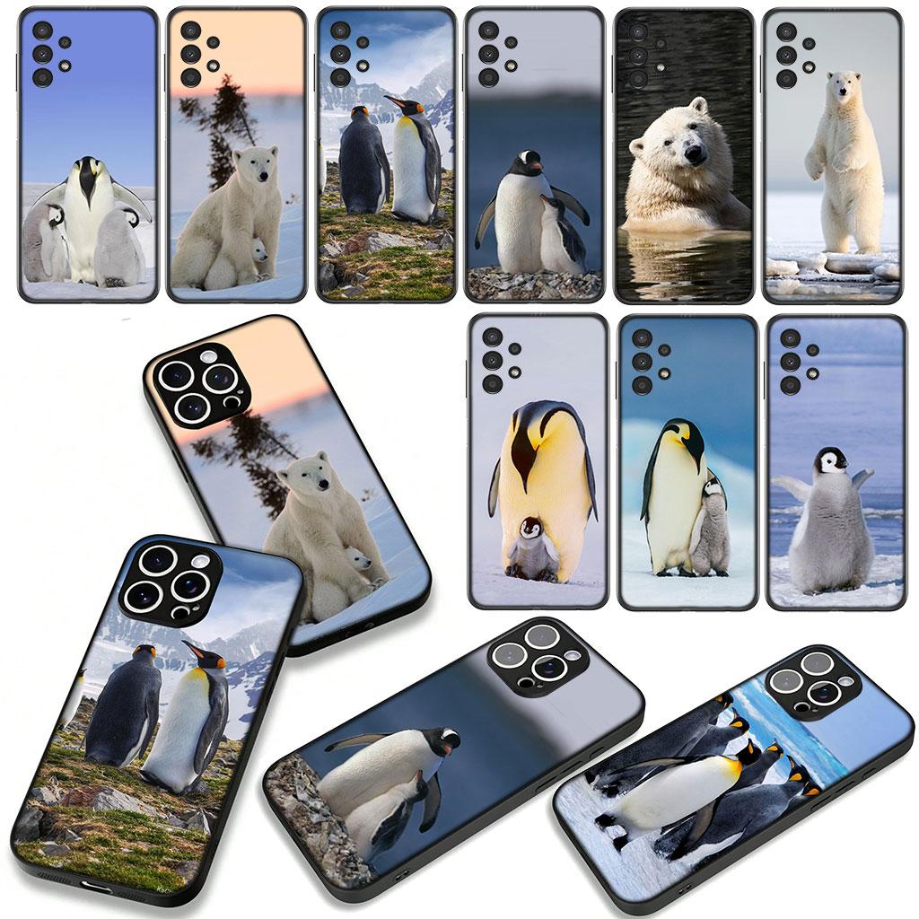 For Samsung Galaxy S25 S24 S22 S23 FE Ultra Plus A56 A05 A06 A15 A16 A55 S7 Edge Phone Case Penguin White Bear Spheniscidae