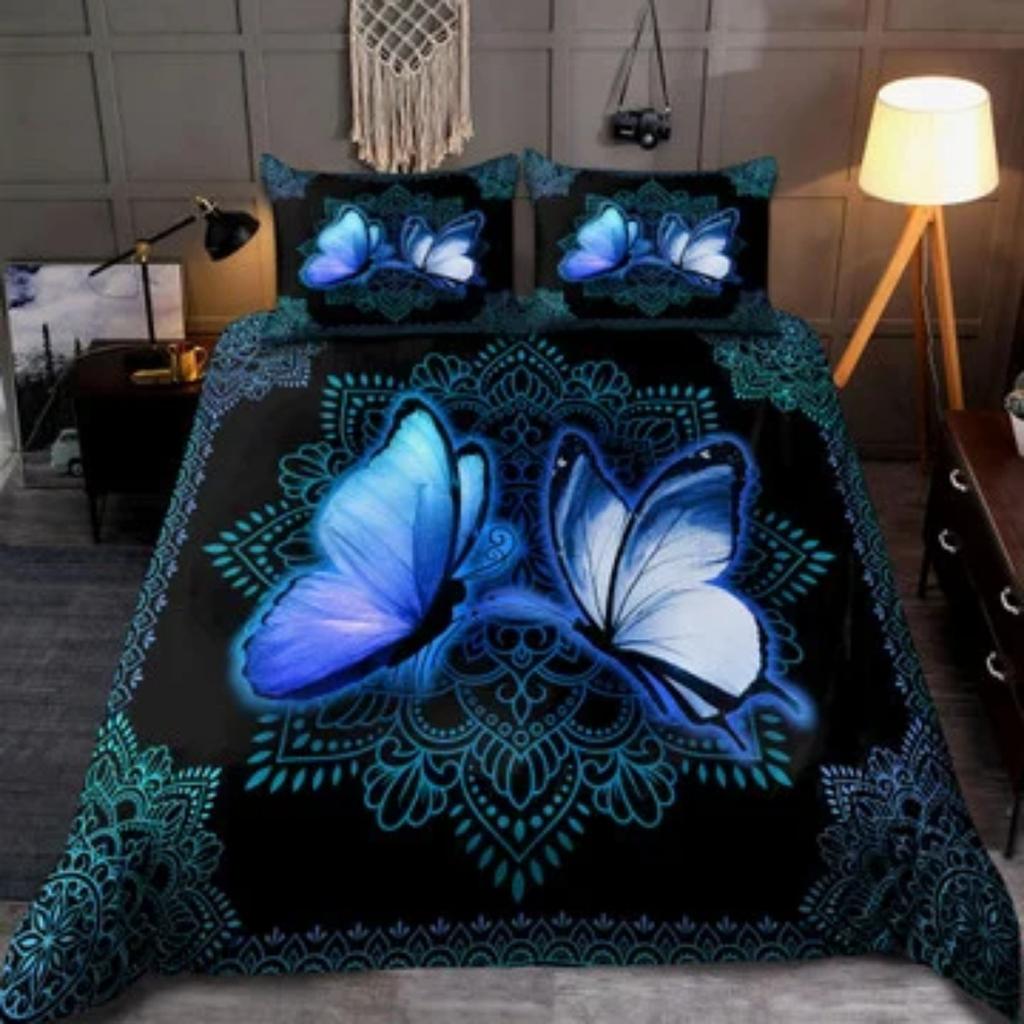Quilt Cover Set Tmarc Tee Personalized Name Purple Butterfly Bedding Set