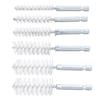Bore Cleaning Brush Set, 6 Pieces with 1/4in Hex Shank, Wire Brush for Drill or Impact Driver (Nylon, White)