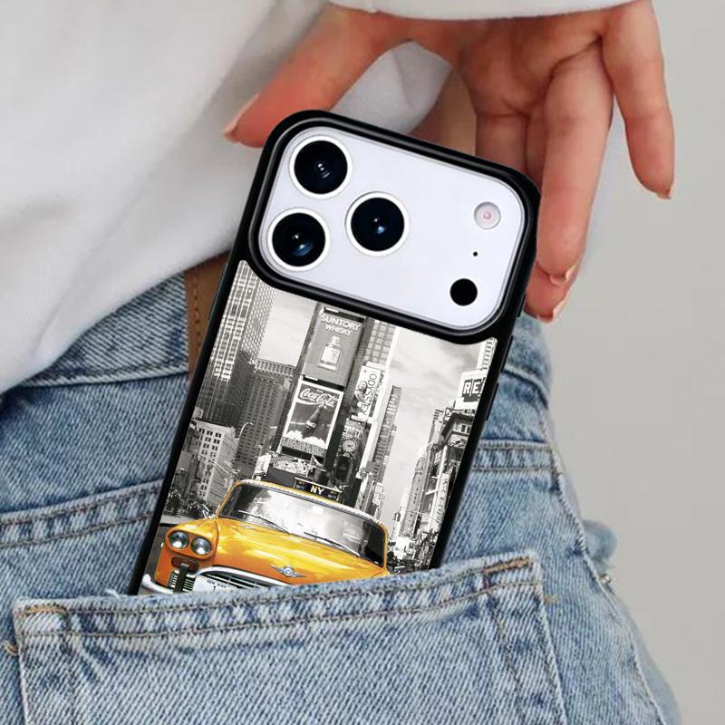 NYC Yellow Taxi Cabs Phone Case for iPhone 17ProMax 12 13 14 15 16e 17 Pro Max Plus Air Cover