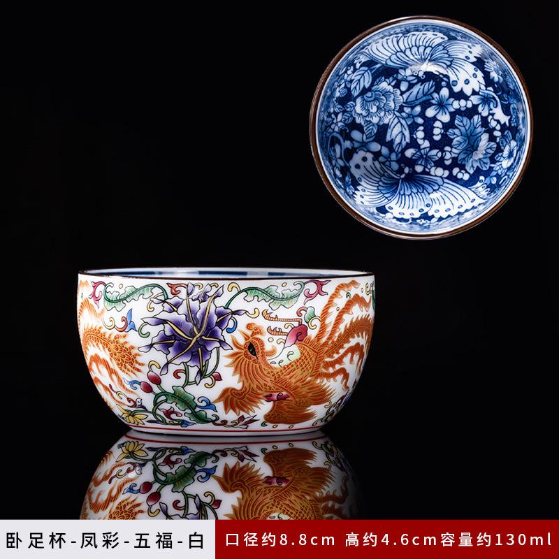 Ceramic Filigree Enamel Master Large Capacity Kung Fu Retro Palace Style Single Bowl Gift Tea Cup