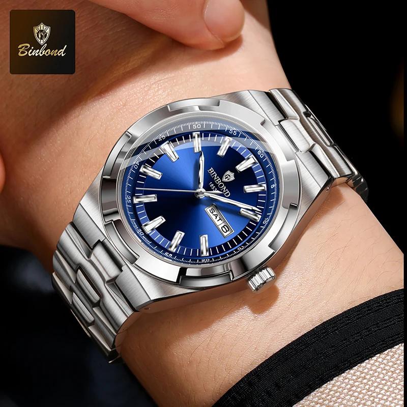 Neue Luxus-Quarz-Herrenarmbanduhr Sport Herrenuhren Wasserdicht Leuchtend Datum Woche Edelstahl Herrenuhr Männlich