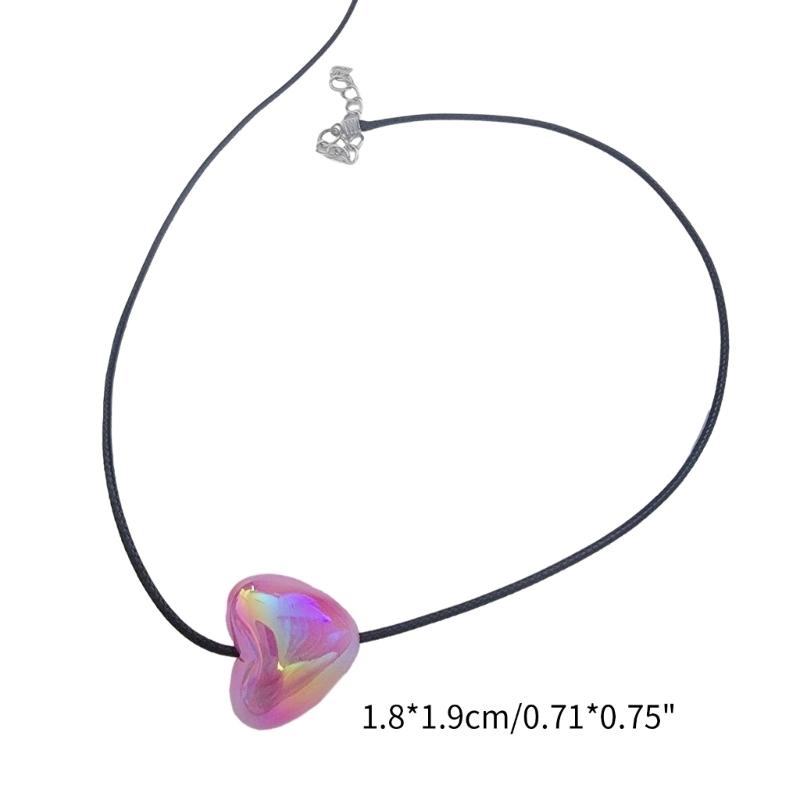 Sweet Heart Pendant Necklace Silver Heart Necklace Fashion Jewelry Women Y2K Gradient Heart Choker Fashion Decoration