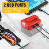 With LED Work Light 2-USB Ports Adapter for Milwaukee M18 18V Power Source Adapter