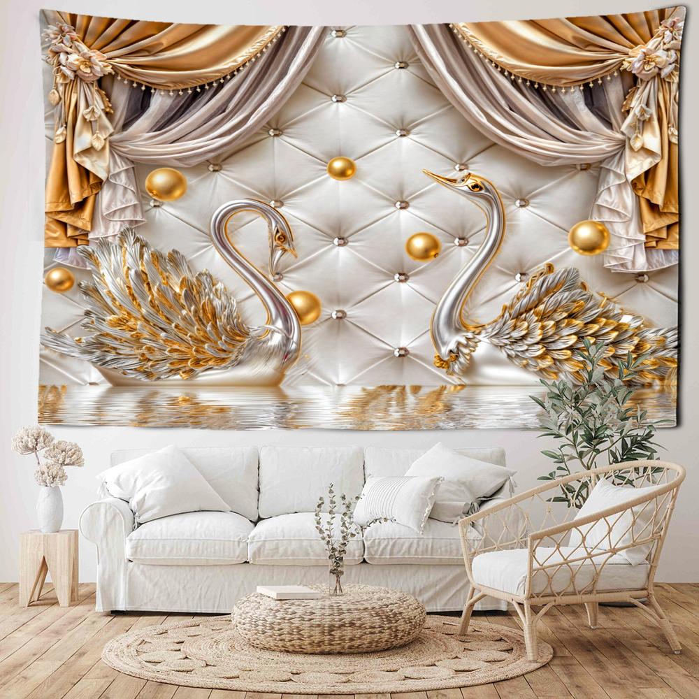 Imitation Window Pearl Swan Tapestry Wall Hanging Bohemian Natural Abstract Art Hippie Tapitz Bedroom Home Decor