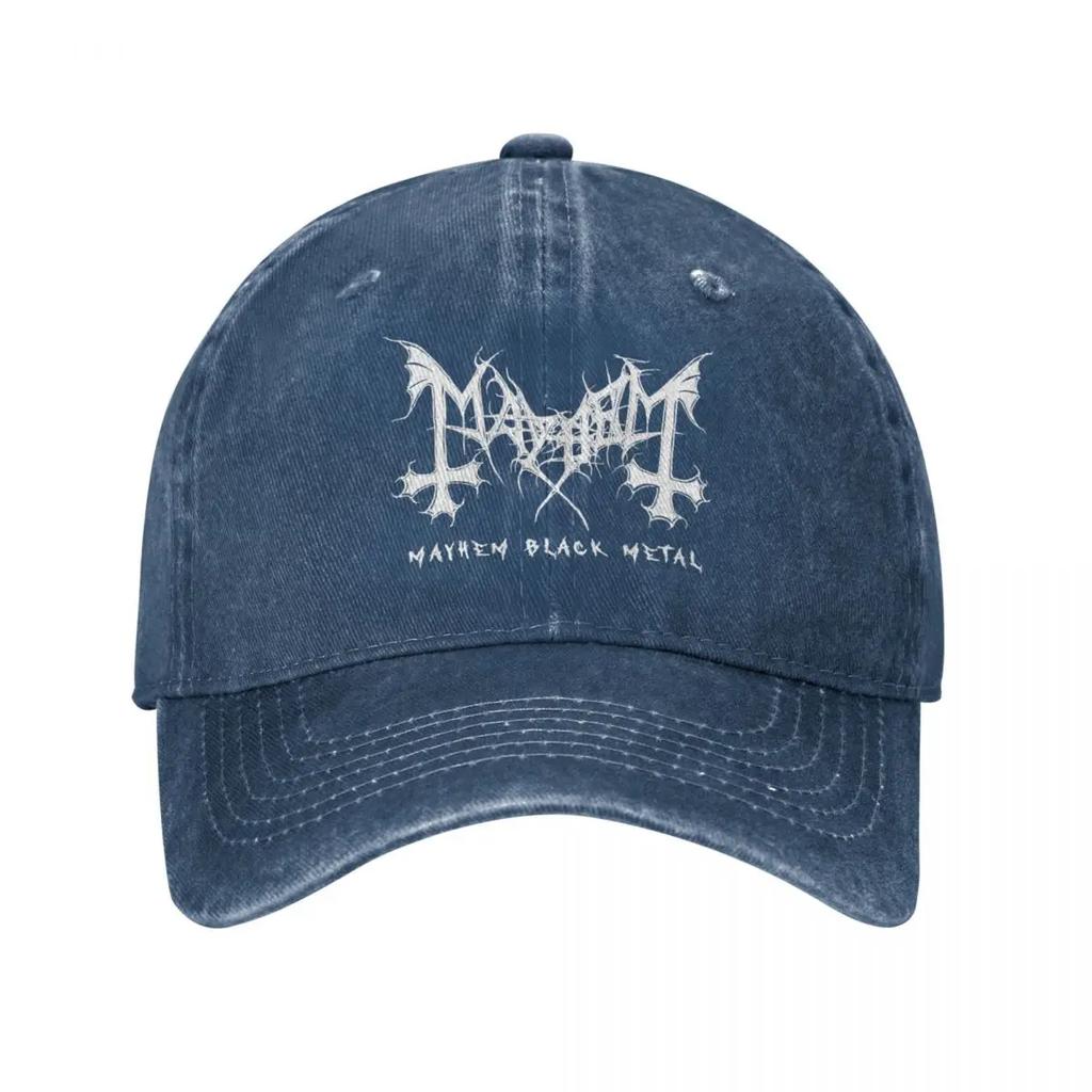 2026 Mayhem Black Metal Band Accessories Men Women Baseball Caps Distressed Denim Caps Hat Retro Outdoor Running Golf Headwear