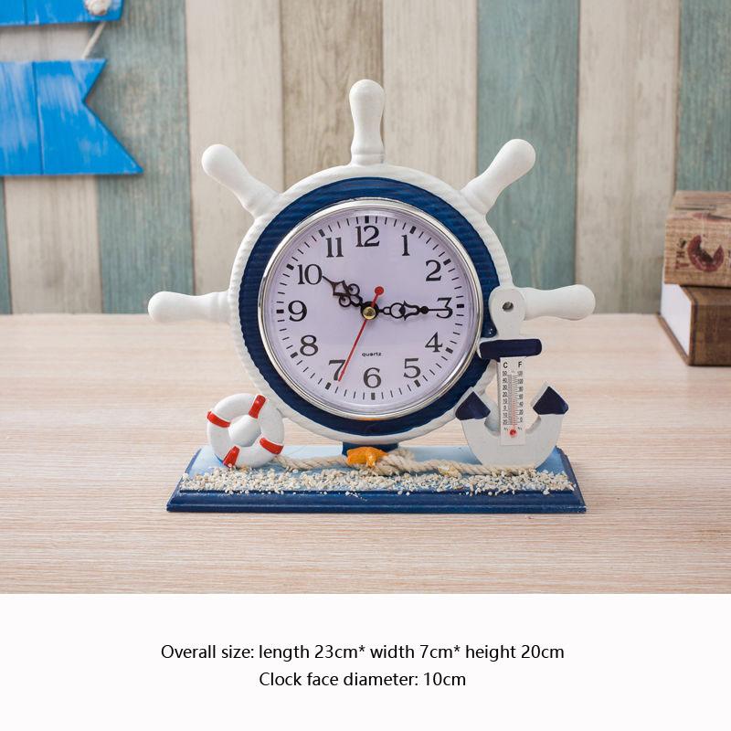 Mediterranean Style Desktop Clock Ornaments European Living Room Bedroom Bedside Desk Clock Office Desktop Home Creative Clock