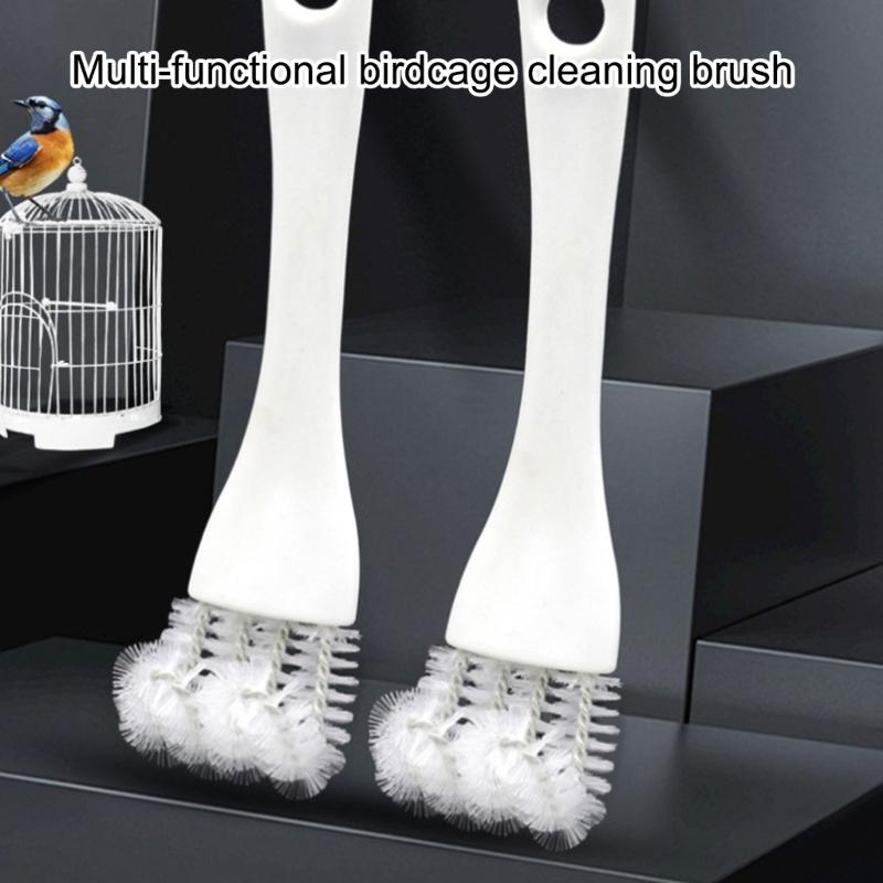 Multipurpose Plastic Pet Cage Brush Featuring Scraping Tool Easyly Grip For Bird Habitat Sanitization