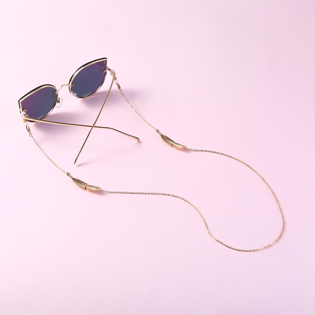 Women Fashion Gold Color Metal Leaf Nonslip Eyeglass Chain