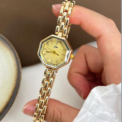 Mini Kleine Exquisite Quarzuhr Mittelalterliches Armband Damen Uhr Inlandsprodukt 1990er Retro Achteckiges Zifferblatt