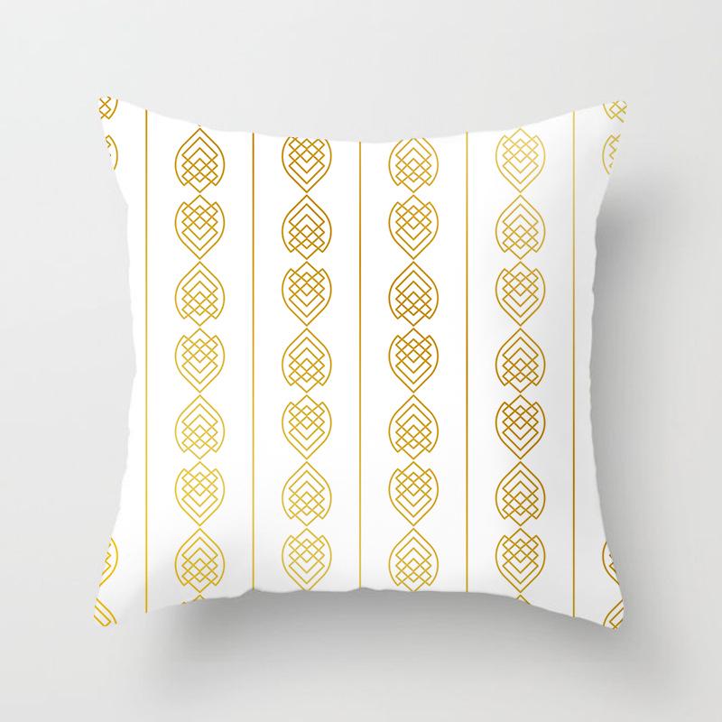 European Style Golden Geometric Print Car Pillow Cover Sofa Cushion Cover Home Furnishings