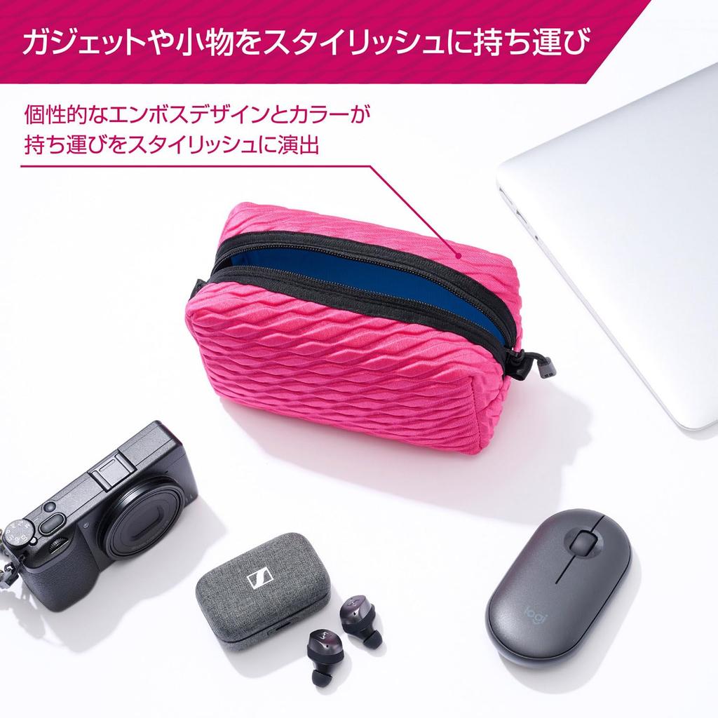 HAKUBA Inner Case Plus Shell Embossed Multi Pouch AZ Wave Pink Ideal for organizing PC travel and AMZSEBMPWPK 4977187001419 - peripherals, items,