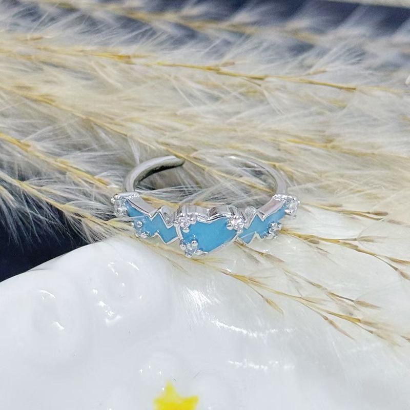 [Mermaid Whispers] Fish Tail Enamel Dripping Oil Zir*****Pening Ring Exquisite Simple Advanced Sense Stacked Ring Woman
