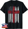 Cross American Flag Man Of God Husband Dad Grandpa Christian Unisex T-Shirt