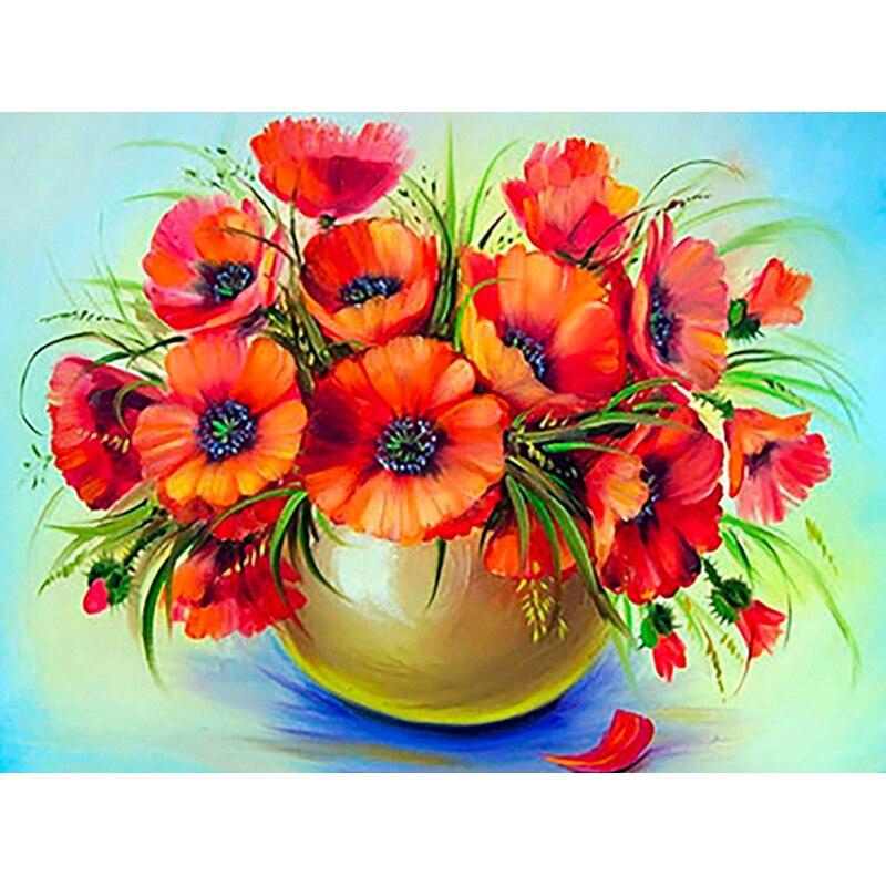 New 5D DIY Diamond Painting Flower Diamond Embroidery Scenery  Rhinestones Crafts Full Round Drill Home Decor Art Gift