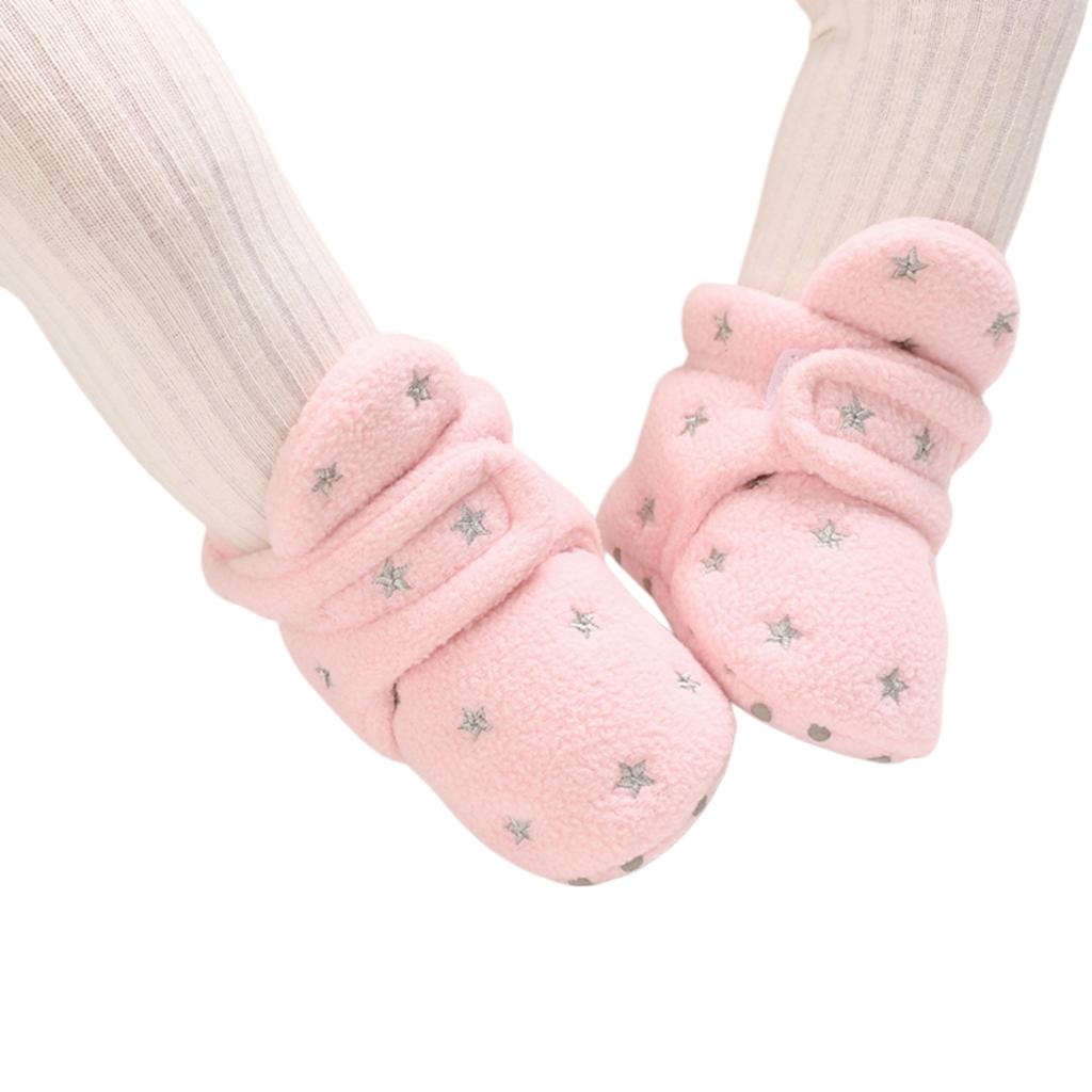 Baby Shoes with Cute Heart Embroidery, Thick and Warm for Infant Girls and Boys 0-12 Months