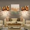 Nordic  Style Resin Squirrel Crystal Led Wall Lamp Vintage Loft Decor Bedroom Bedside Background Sconce Art Hallway Wall Lights