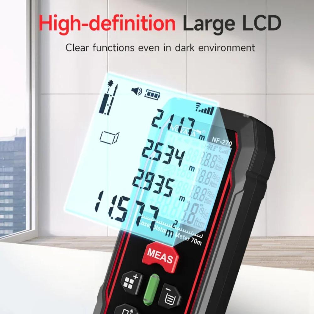 Laser Distance Meter NF-270 Rangefinder 70M Digital Range Finder with Horizontal Bubbles Tape Range Digital Ruler Tool