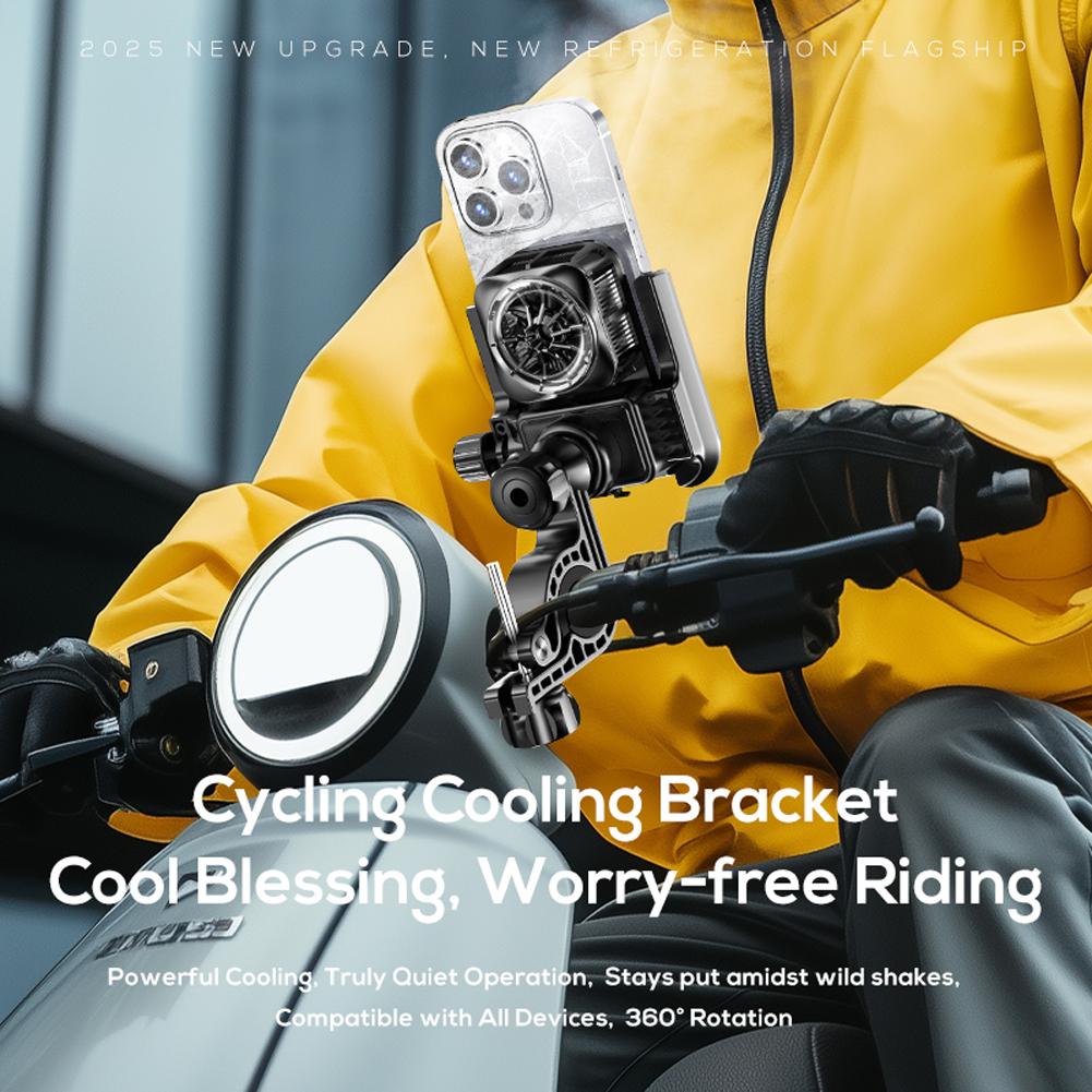 Cooling Bike Phone Holder Anti-Shake Motorcycle Cellphone Holder Navigation Bracket for Motorcycle Bicycle Scooter