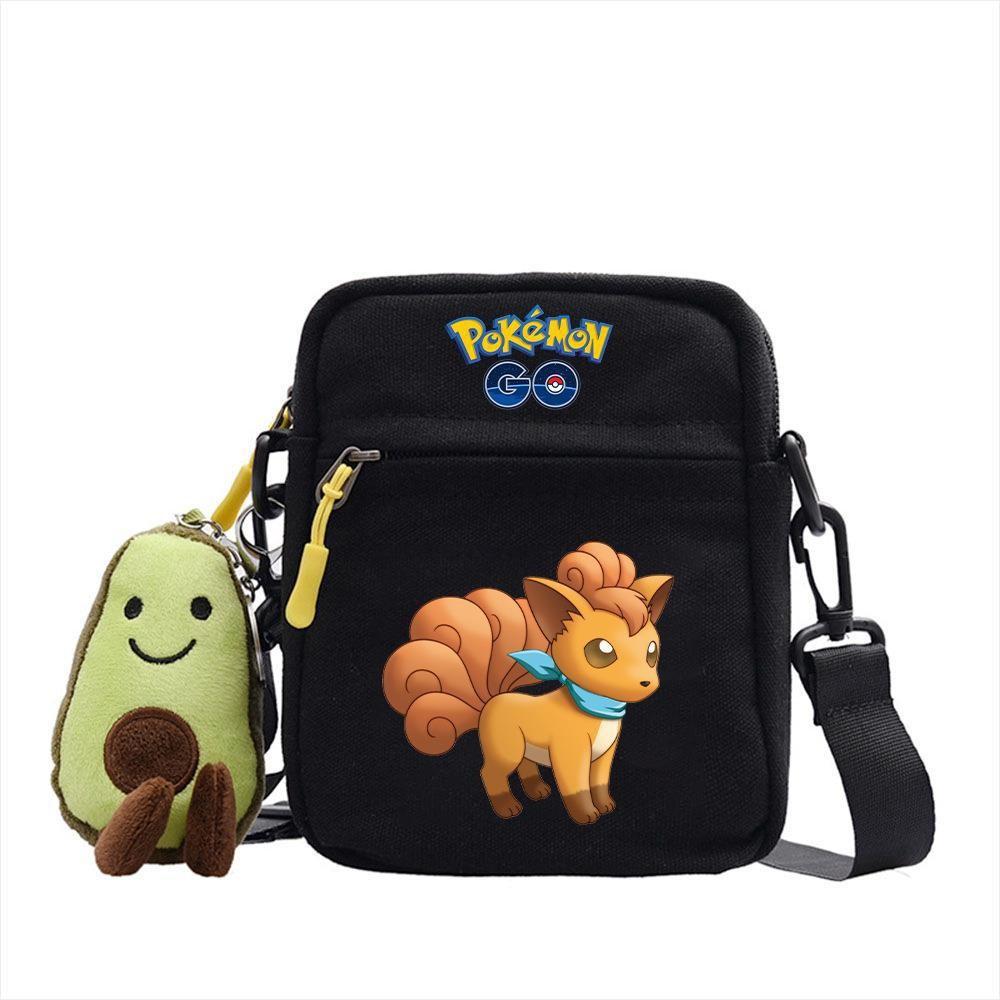 Plecak z anime Pokemon Mała płócienna torba na ramię z kieszenią na zamek do codziennego użytku