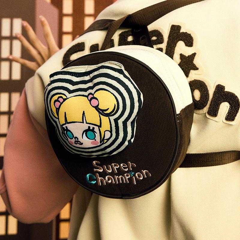New Champion Bubble Mate POP MART Fabric Backpack Unisex Coffee Brown/Light Pink U4DACPU71