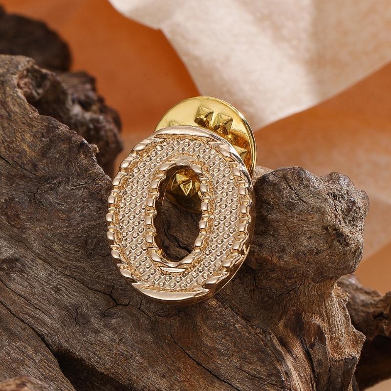 2Pcs New Metal Initial A To Z 26 Letters Pin Suit Shirt Collar Lapel Brooch Pin Badge Fashion Jewelry For Men Women Accessories