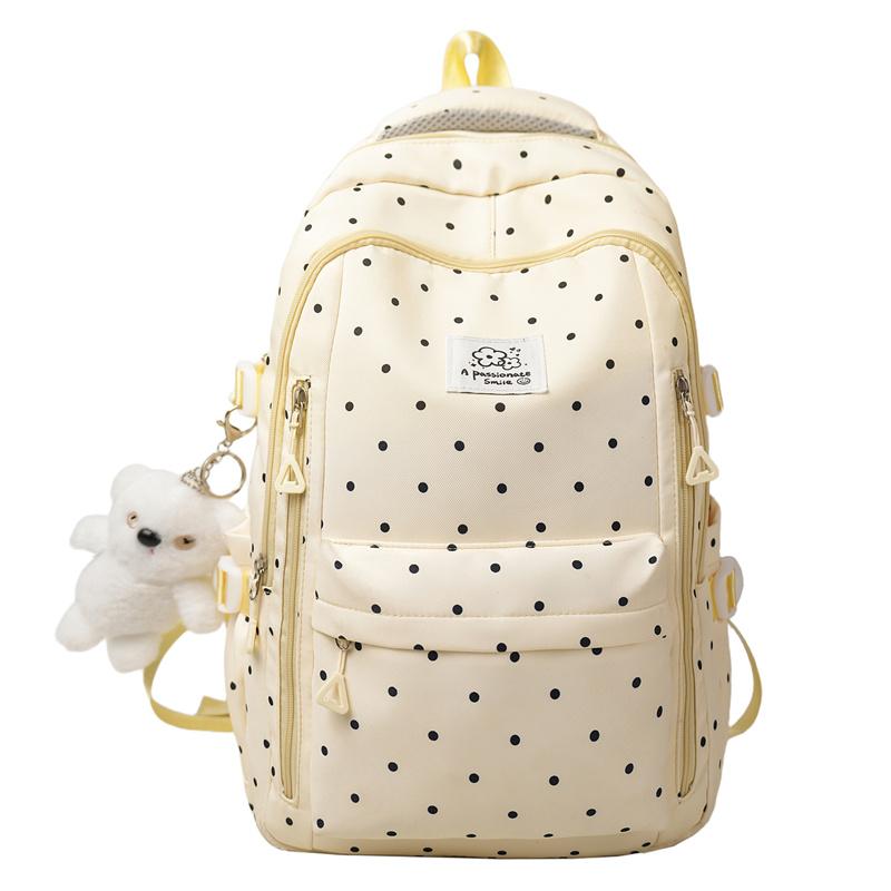 College Wave Point Backpack Junior Senior High School Lightweight Schoolbag Large Capacity Backpack