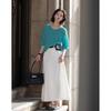 Women's 100% Merino Wool V-Neck Short Sleeve Knit Sweater