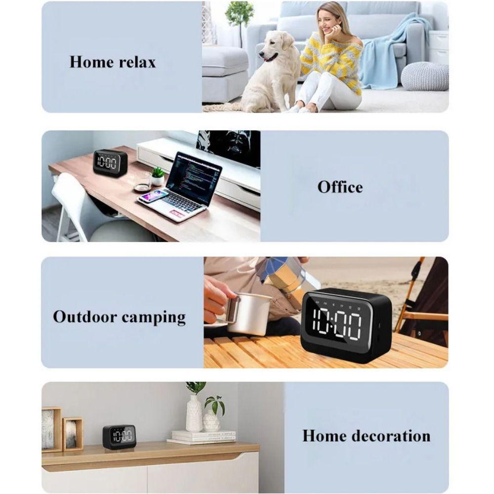 Stereo Sound Bluetooth Speaker Digital Display FM Radio Multifunctional Music Player  Desktop