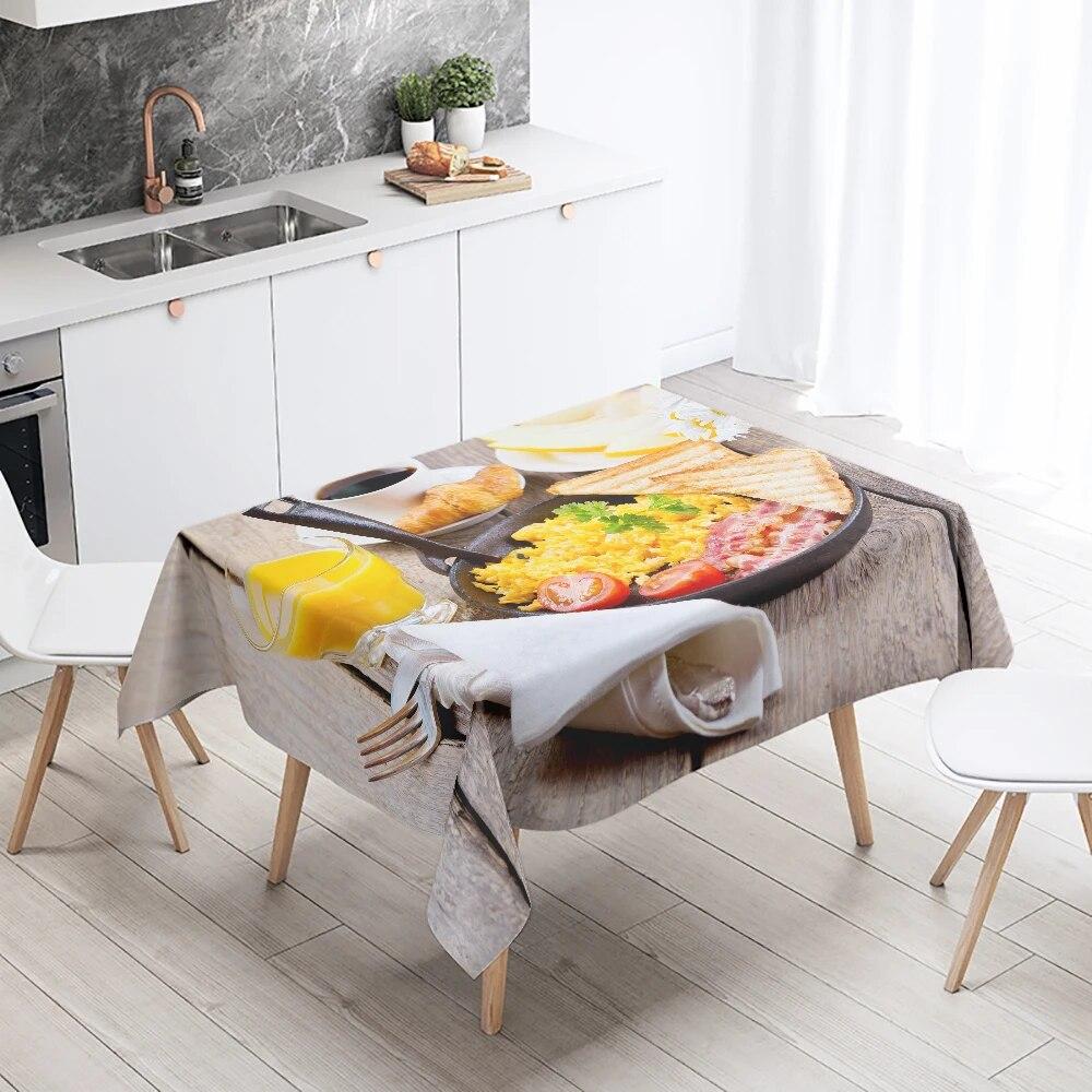 Bedruckte Tischdecke mit Gourmet-Kuchen, für Restaurant, Küche, Tischdekoration, schmutzabweisend, wasserdicht, rechteckig, Heimdekoration