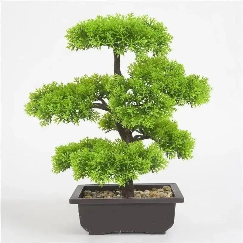 Simulated Pine Needles Cliff Cypress Artificial Plants Bonsai Home Decoration Green Plants Bonsai Creative Hotel Garden Decor