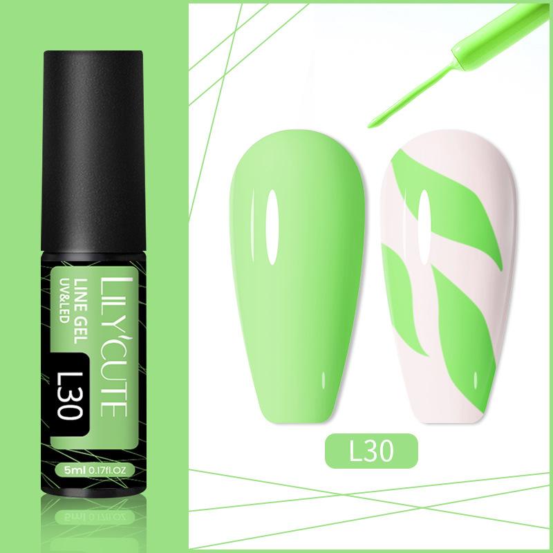 A Full Set Of Elastic Brushed Glue, Nail Art Fluorescent Pull Line Hook Glue, Painted Diy Manicure Phototherapy Nail Polish Glue