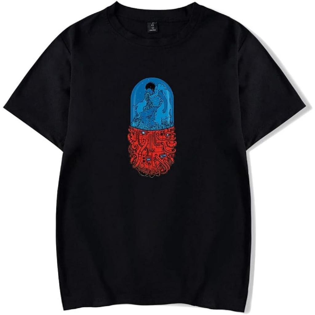 New Anime Akira T-Shirt Merch Casual Short Sleeved T Shirt Unisex Tee, Black, 4X-Large