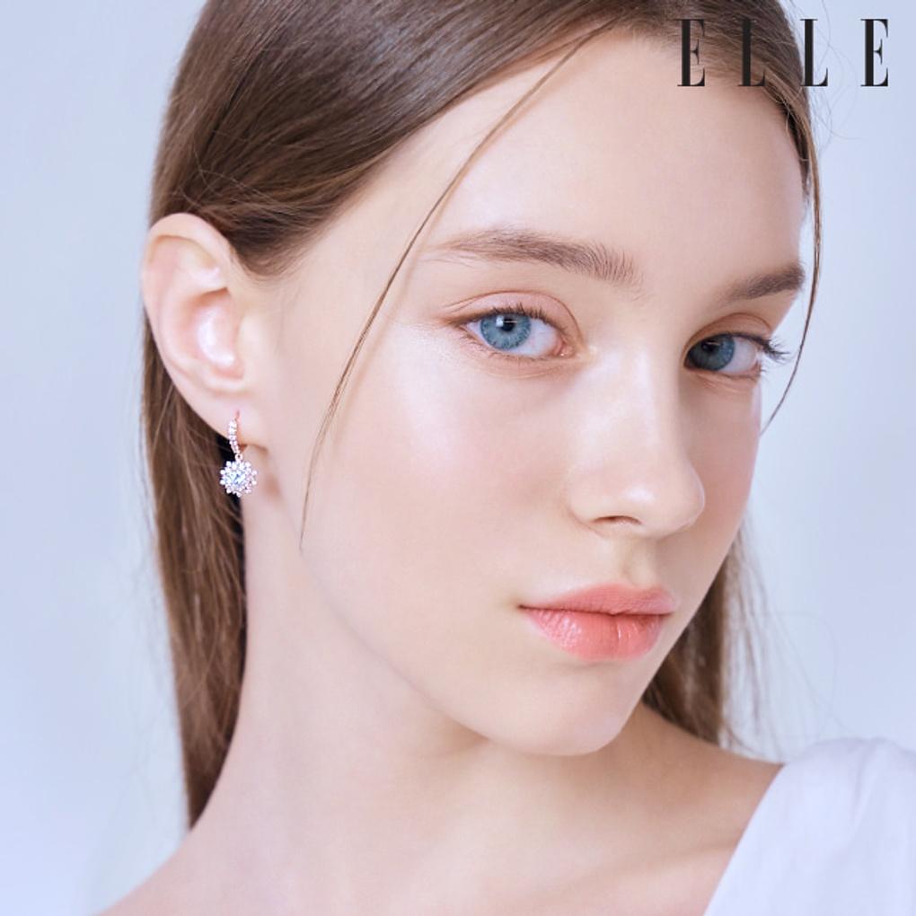 14K Lori Cubic One-Touch Earrings (Gold Pin) ELGPEE446