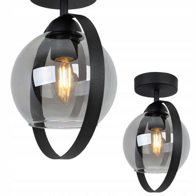 MODERN CEILING LAMP GLASS RING GRAPHITE