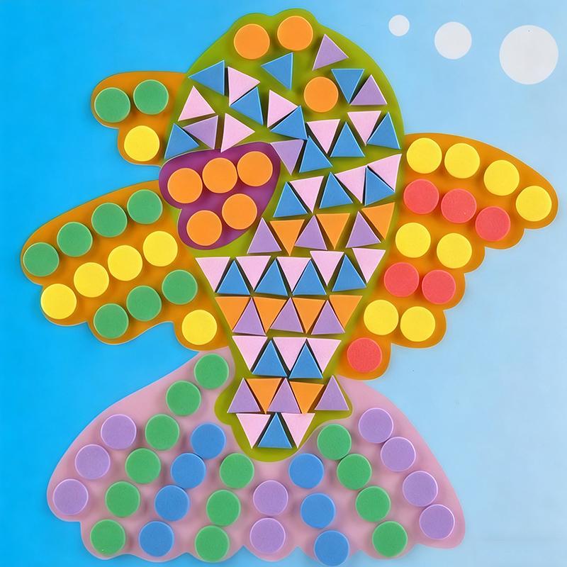 6Sheets/Set Random Mosaic Cartoon Stickers Self Adhesive Handmade Artclass Props DIY Stationery Fun Rewards School Accessory ZYF