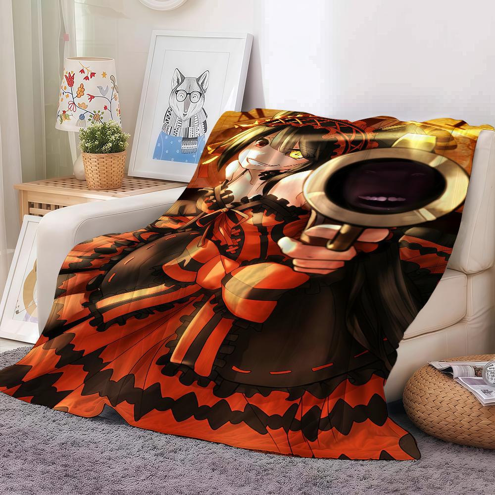 Anime role Kurumi Tokisaki Blanket For Sofa Office Bed Plane Travel Sleep Read Relax Camping Soft And Warm