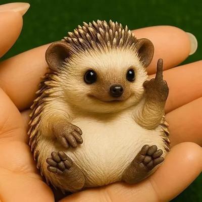 Lustige Mittelfinger Tierstatue Mini Hund Katze Figur Schreibtischornament Harz Hochlandrind Frosch Skulptur Für Zuhause Büro