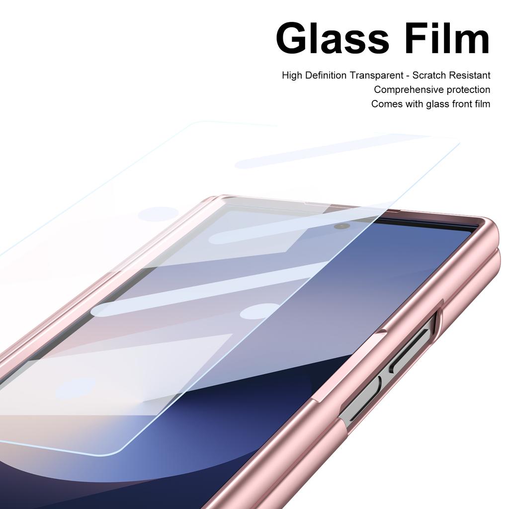 VIETAO Pink Leather Mobile Phone Cases For Samsung Galaxy Z Fold 7 Case With Pen, Full Protection Z Fold 6 Cover With Glass Film