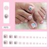 Chic French Diamond Flash Toenail Art: Sweet & Cool Fake Nails for Feet