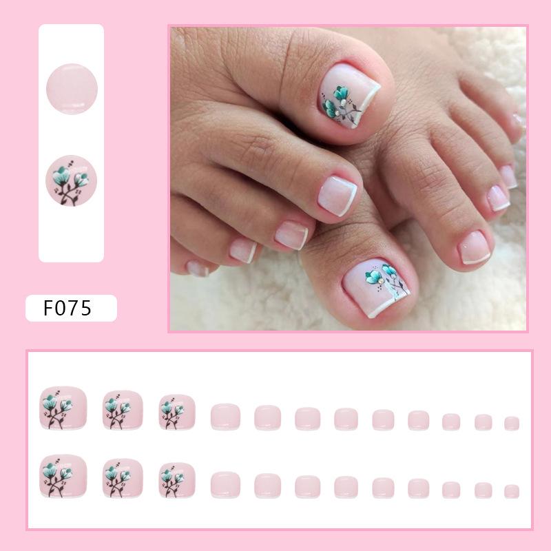 Chic French Diamond Flash Toenail Art: Sweet & Cool Fake Nails for Feet