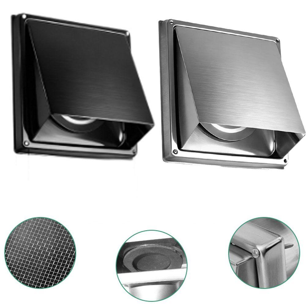 Durable 4" 5" 6" Air Vent Stainless Steel Black/Silver Ventilation Outlet Square Ducting Cover Air Extraction