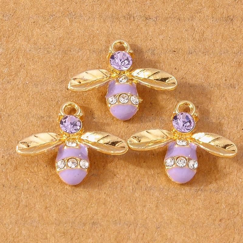 10pcs Enamel Animal Cat Bee Bird Panda Pendants Charms for Jewelry Making DIY Earrings Necklace Bracelet Accessories Supplies
